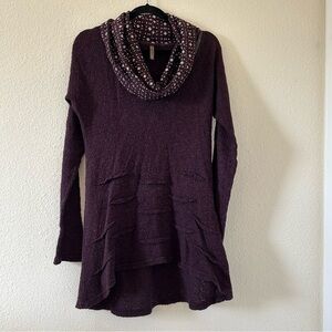 XCVI Cowl Southwestern Print Turtleneck Knit Sweater Women Sz Medium